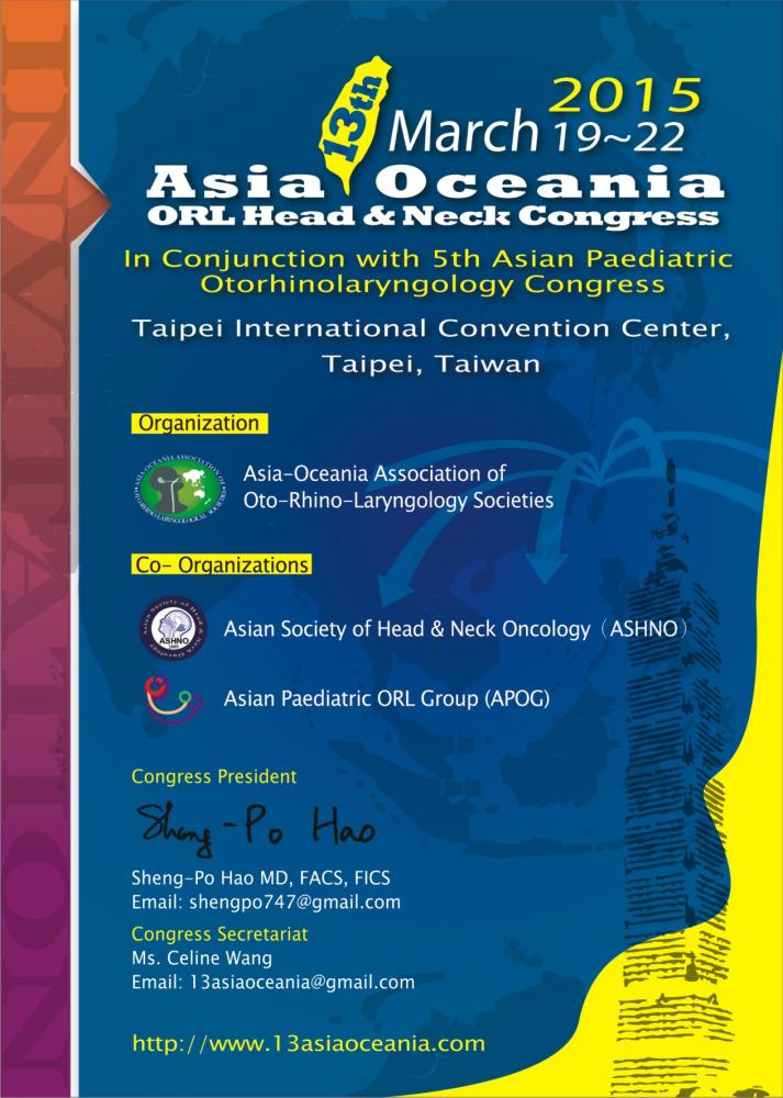 13th asia-oceania ORL-HNS congress